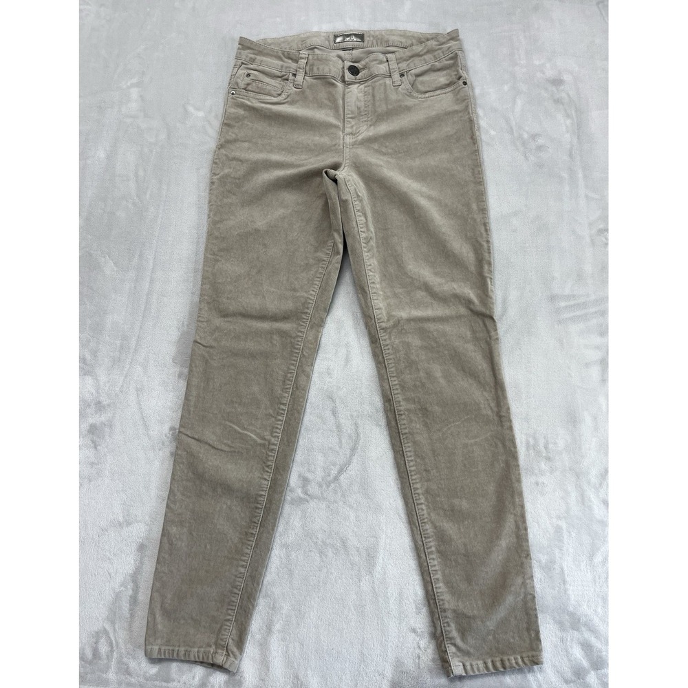 Kut From The Kloth Corduroy Pants Women 8 Cream Dianna Skinny Stretch Mid Rise